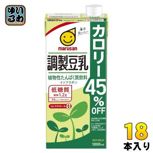 マルサンアイ 調製豆乳 カロリー45％オフ 1000ml 紙パック 18本 (6本入