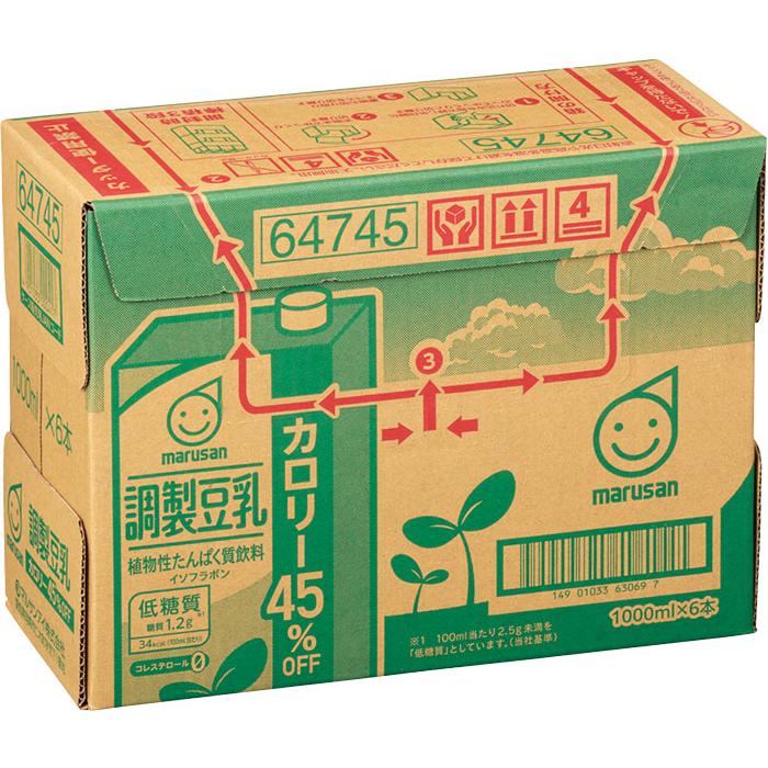 マルサンアイ 調製豆乳 カロリー45％オフ 1000ml 紙パック 18本 (6本入