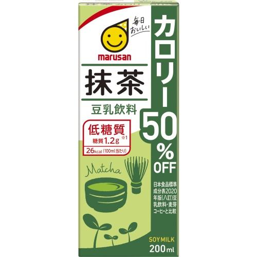 マルサンアイ 豆乳飲料 抹茶 カロリー50％オフ 200ml 紙パック 24本入