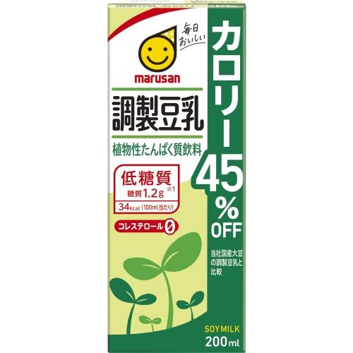 マルサンアイ 調製豆乳 カロリー45％オフ 200ml 紙パック 24本入 調製