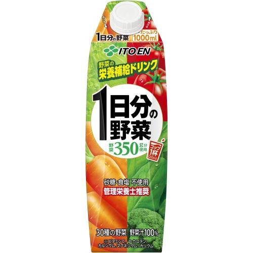 一日分の野菜 伊藤園 1日分の野菜 屋根型キャップ 1L 紙パック 12本 (6