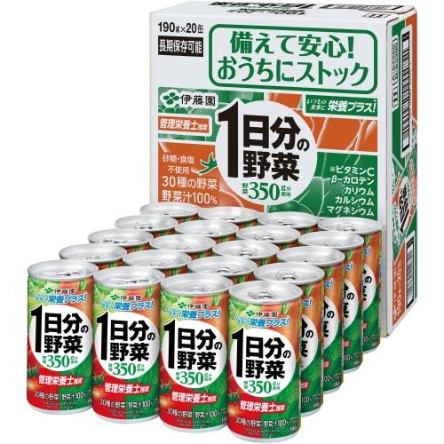 伊藤園 1日分の野菜 190g 缶 80本 (20本入×4 まとめ買い) 野菜ジュース 砂糖食塩不使用 健康飲料 長期保存可能｜softdrink｜02