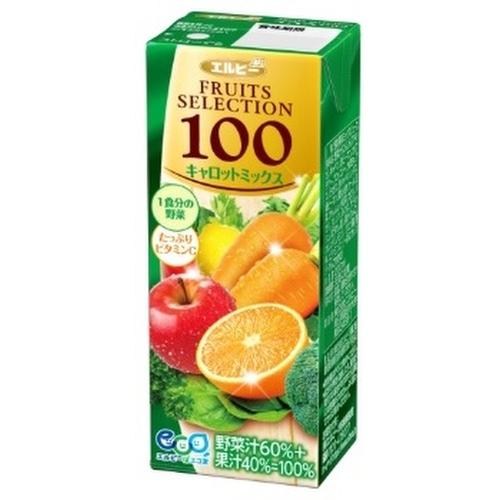 エルビー フルーツセレクション キャロットミックス100 200ml 紙パック 24本入 野菜ジュース 100%ジュース フルーツジュース｜softdrink｜02