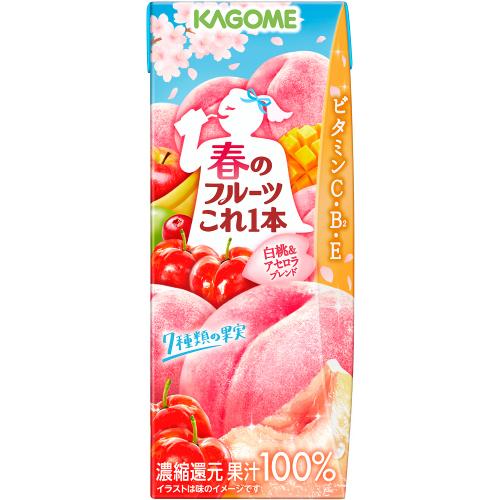 か*み様 シュエット 春摘み苺のボンネット KAGOME（カゴメ） 春のフルーツこれ1本 白桃＆アセロラブレンド 200ml