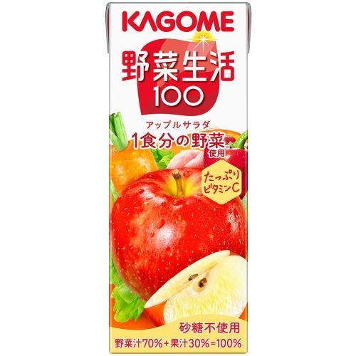 野菜生活100 カゴメ アップルサラダ 200ml 紙パック 96本 (24本入×4