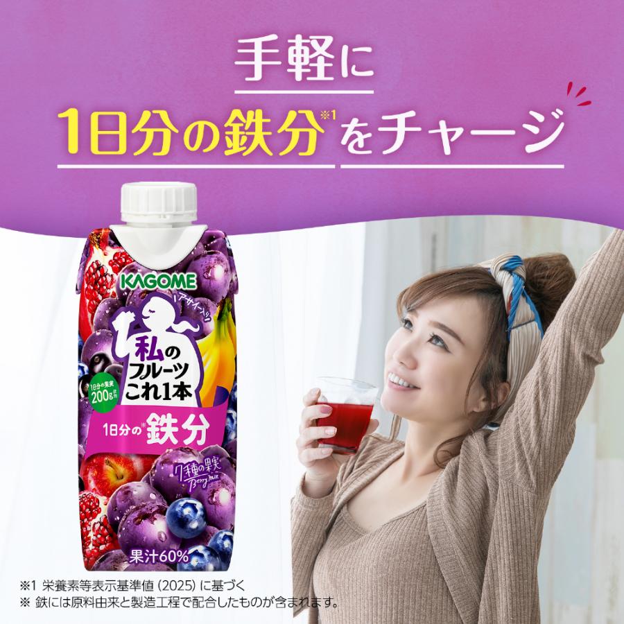 KAGOME（カゴメ） 私のフルーツこれ一本 1日分の鉄分 330ml 紙パック