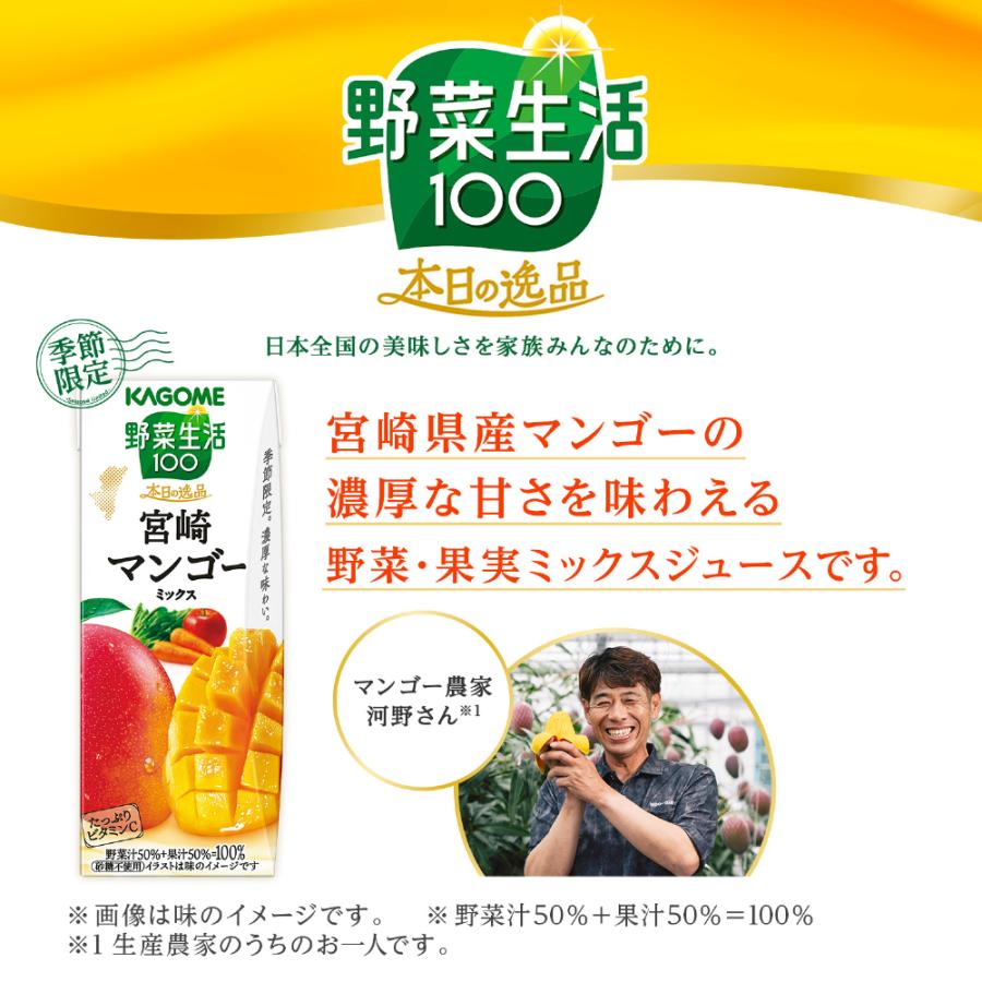 野菜生活100 カゴメ 本日の逸品 宮崎マンゴーミックス 195ml 紙パック