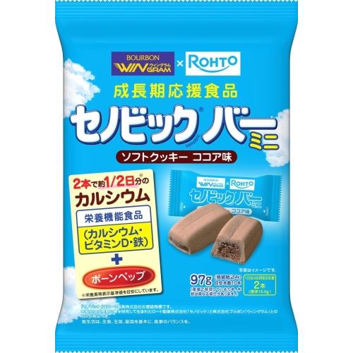 ブルボン セノビックバー ミニソフトクッキー ココア味 97g 24袋 (12袋