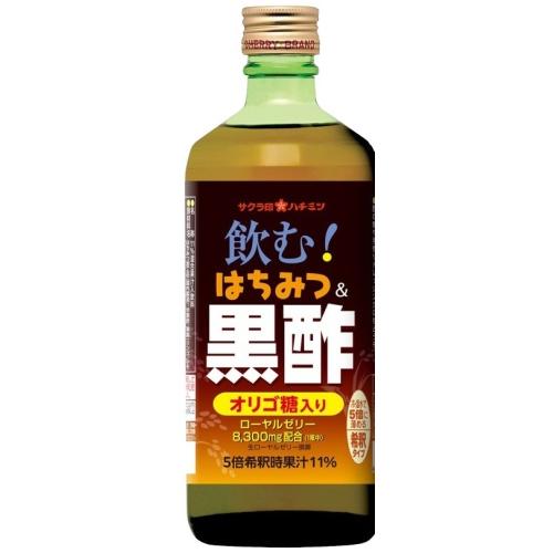 加藤美蜂園 飲む! はちみつ&黒酢 590g 瓶 6本入 酢飲料 林檎 檸檬 黒酢