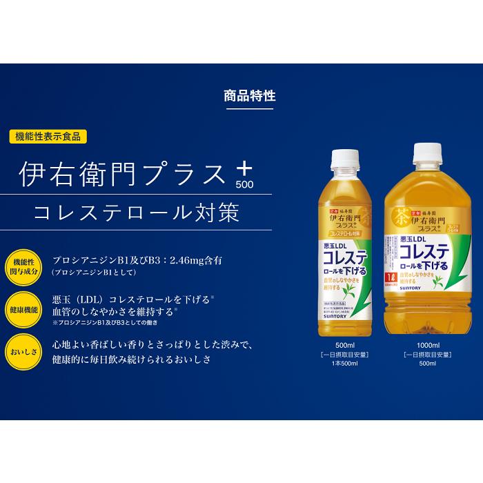 サントリー 伊右衛門プラス コレステロール対策 500ml ペットボトル 48本 (24本入×2 まとめ買い) 機能性表示食品 茶 お茶 | 伊右衛門（サントリー） | 02