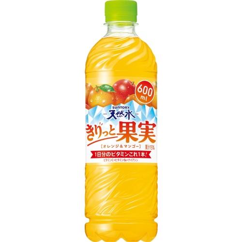 サントリー 天然水 きりっと果実 オレンジ&マンゴー 600ml ペットボトル 48本 (24本入×2 まとめ買い) 果汁飲料 1日分のビタミン フレーバーウォーター｜softdrink｜02