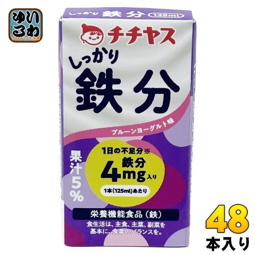 チチヤス しっかり鉄分 125ml 紙パック 48本 (12本入×4 まとめ買い) 鉄