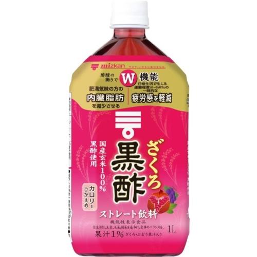 ミツカン（mizkan） ざくろ黒酢 ストレート 1L ペットボトル 12本入 (6