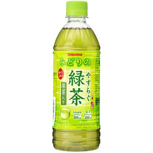サンガリア（SANGARIA） やすらぐ緑茶 抹茶入り 500ml ペットボトル 24