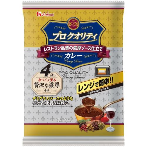 ハウス プロクオリティ カレー 中辛　レトルト 4食✕10袋セット ハウス食品 ハウス プロ クオリティ ビーフカレー 贅沢な濃厚 中辛 4袋