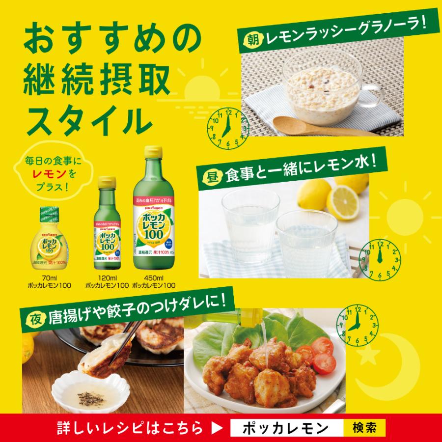 pokka sapporo（ポッカサッポロ） ポッカレモン100 450ml 瓶 24本 (12