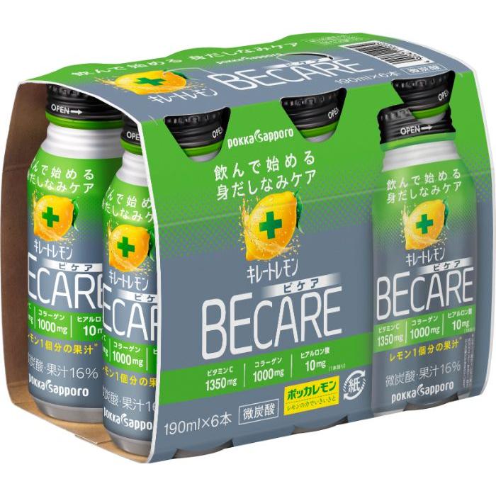 ポッカサッポロ キレートレモン BECARE 190ml ボトル缶 60本 (30本入×2 まとめ買い) ビケア 炭酸飲料 健康ドリンク｜softdrink｜04