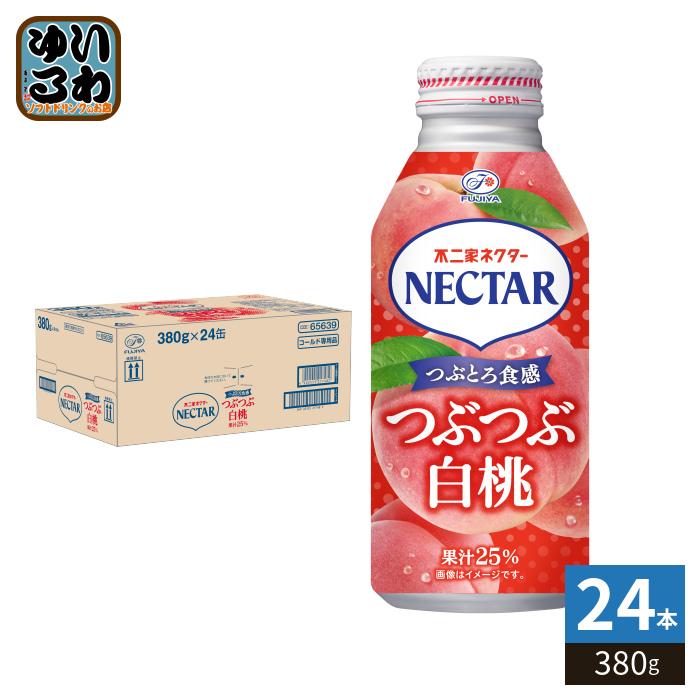ネクター 伊藤園 不二家ネクター つぶつぶ白桃 380g ボトル缶 24本入