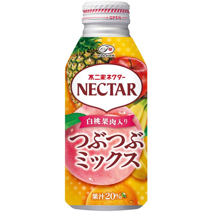 ネクター 伊藤園 不二家ネクター つぶつぶミックス 380g ボトル缶 24本