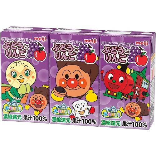 明治（meiji） それいけ！アンパンマンの ぶどうとりんご 125ml 紙