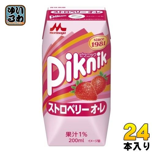 Piknik 森永乳業 ピクニック ストロベリーオ・レ 200ml 紙パック 24本