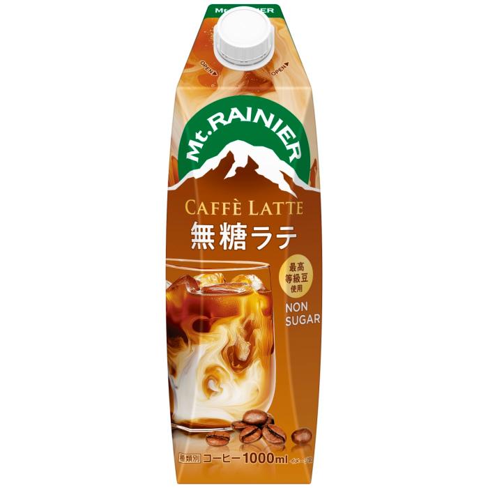 マウントレーニア 森永乳業 カフェラッテ 無糖ラテ 1000ml 紙パック 18