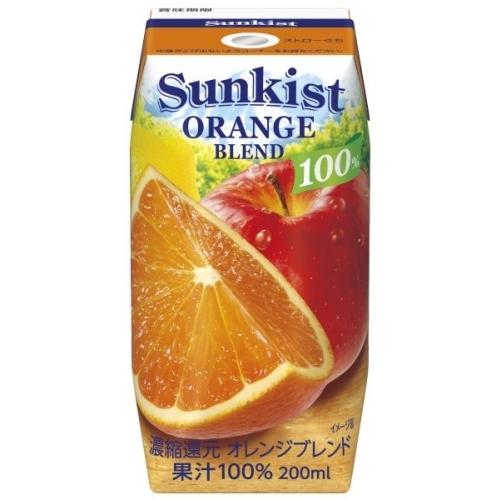 森永乳業 サンキスト 100% オレンジブレンド 200ml 紙パック 24本入