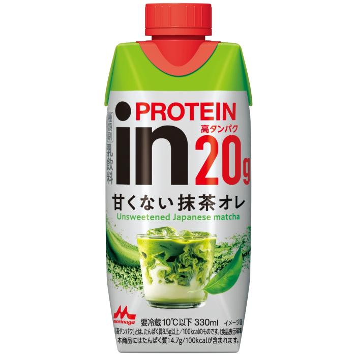 森永乳業 in PROTEIN イン プロテイン 甘くない抹茶オレ 330ml 紙