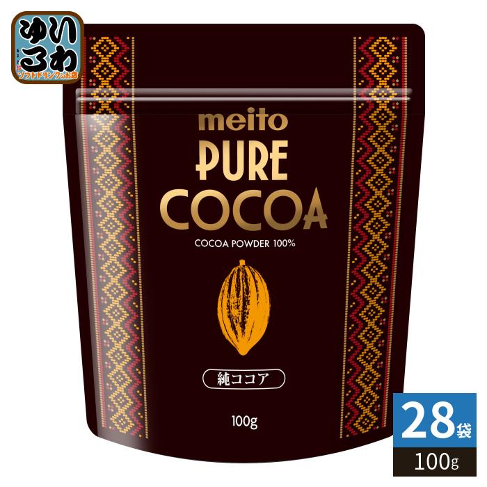 meito 名糖産業 純ココア 100g 28袋 (7袋入×4 まとめ買い) ココア