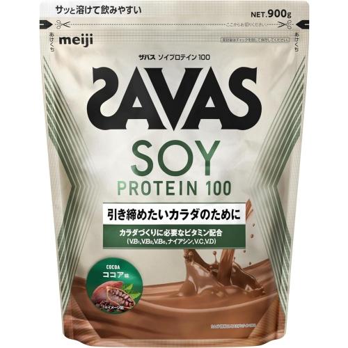 明治 ザバス ソイプロテイン100 ココア 900g 2袋 (1袋×2 まとめ買い) プロテイン ビタミンの画像