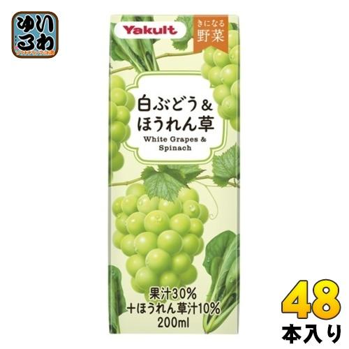 きになる野菜 ヤクルト 白ぶどう&ほうれん草 200ml 紙パック 48本 (24