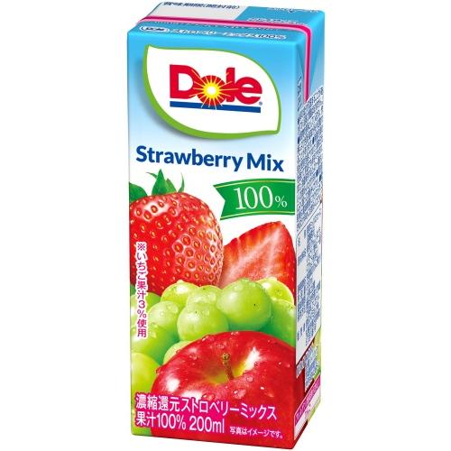 雪印メグミルク Doleストロベリーミックス100% 200ml 紙パック 36本