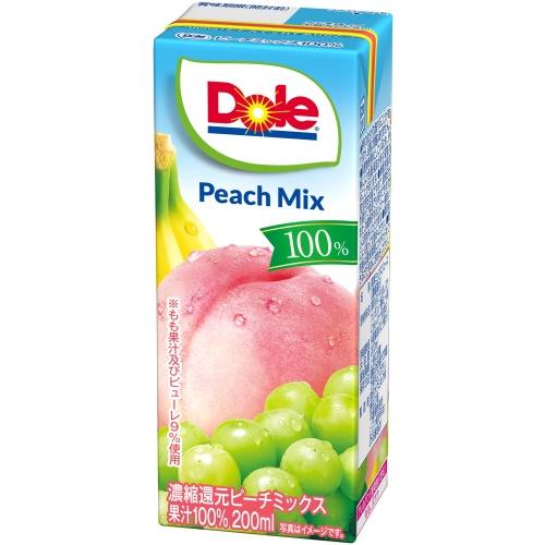 雪印メグミルク Dole ピーチフルーツミックス100% 200ml 紙パック 18本