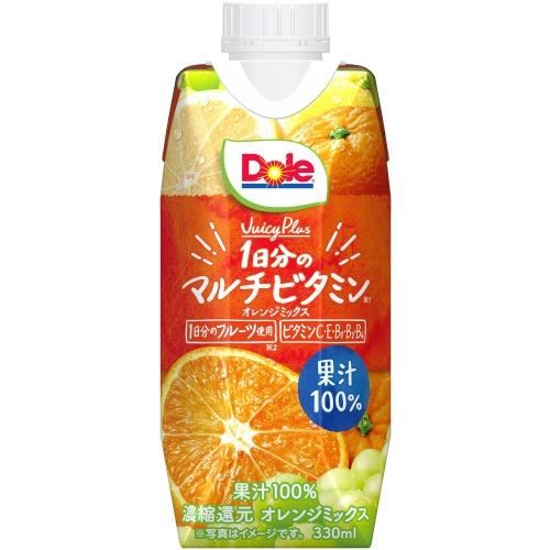 雪印メグミルク Dole Juicy Plus 1日分のマルチビタミン 330ml 紙パック 12本入 果実飲料 濃縮還元｜softdrink｜02