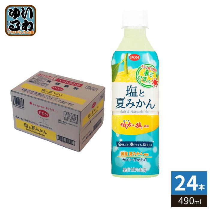 POM えひめ飲料 ポン 塩と夏みかん 490ml ペットボトル 24本入 熱中症