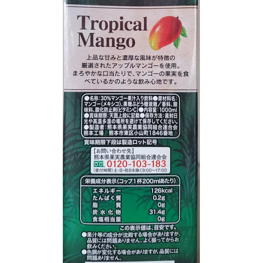 ジューシー トロピカルマンゴー 1000ml 紙パック 6本入 果汁飲料