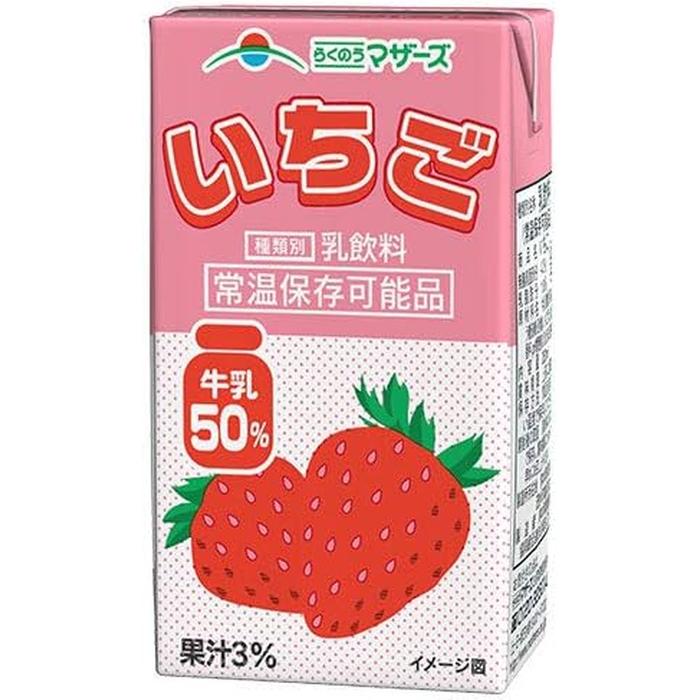らくのうマザーズ いちご 250ml 紙パック 24本入 ミルク 乳飲料 常温