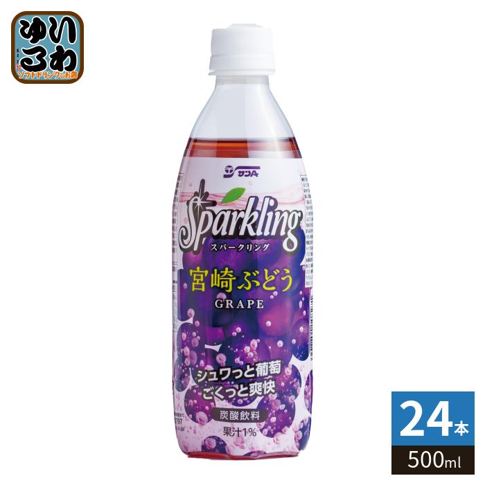 サンA スパークリング ぶどう 500ml ペットボトル 24本入 果汁飲料