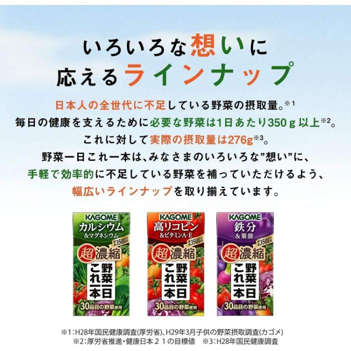 野菜一日これ一本 カゴメ 超濃縮 高リコピン＆ビタミンA・E 125ml 紙