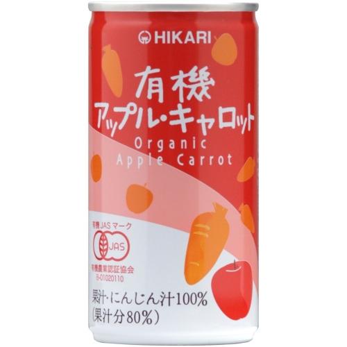 光食品 有機アップル・キャロット 190g 缶 60本 (30本入×2まとめ買い)｜softdrink｜02