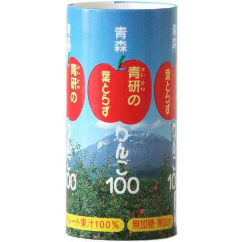 青研の葉とらずりんご100 195g カート缶 30本入 りんごジュース 果汁