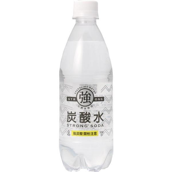 友桝飲料 強炭酸水 500ml ペットボトル 24本入 : いわゆるソフト