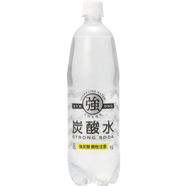 友桝飲料 強炭酸水 1L ペットボトル 30本 (15本入×2 まとめ買い) 炭酸
