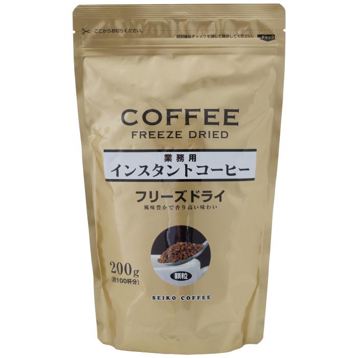 セイコー珈琲 業務用インスタントコーヒー フリーズドライ 200g 6袋 (1