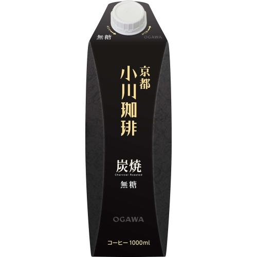 小川珈琲 京都 炭焼珈琲 無糖 1000ml 紙パック 6本入 コーヒー アイス