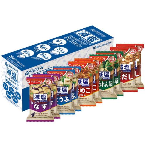 a*i様 アマノフーズ　フリーズドライ　減塩　みそ汁　味噌汁　132食 アマノフーズ フリーズドライ 減塩いつものおみそ汁 5種セット 30食入