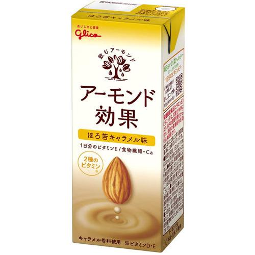 アーモンド効果 グリコ ほろ苦キャラメル味 200ml 紙パック 96本 (24本