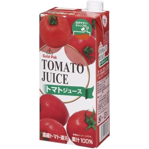 ゴールドパック トマトジュース 有塩 1L 紙パック 12本 (6本入×2 まとめ買い) 野菜ジュース 食塩入り｜softdrink｜02