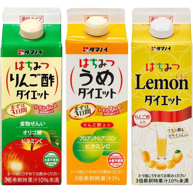 タマノイ 濃縮タイプ 500ml 紙パック 選べる 24本 (12本×2) よりどり お酢飲料 3倍希釈 はちみつりんご酢 はちみつうめ はちみつレモンダイエットの画像