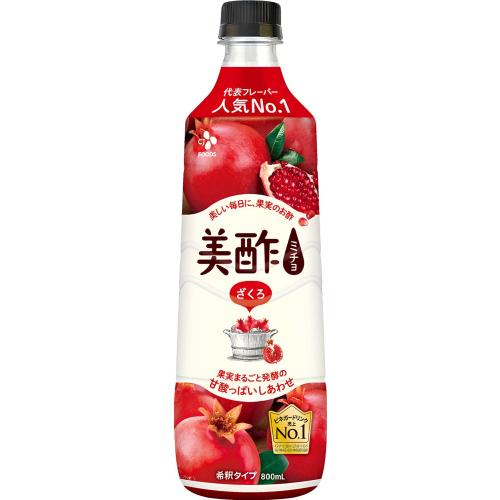 CJジャパン 美酢 ミチョ ざくろ 800ml プラスチックボトル 12本入 酢飲料 希釈用 お酢 果実酢の画像